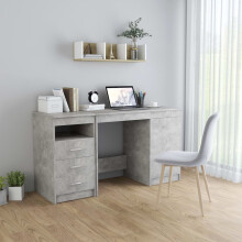 vidaXL Desk Concrete Grey Engineered Wood Workstation Office Computer Table