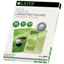 Leitz 100x Lami-Pouches 80 Microns A5 Protective Seal Pouch Office Supply