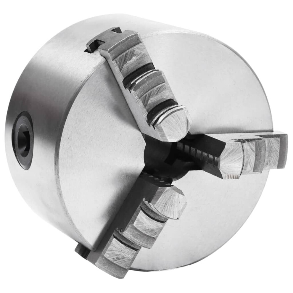 Vidaxl 3 Jaw Self-Centering Lathe Chuck 100Mm Steel Front Mount Engineer Tool