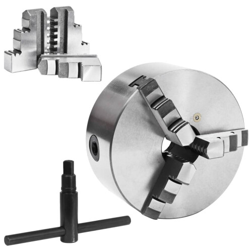 VidaXL vidaXL 3 Jaw Self-Centering Lathe Chuck 160mm Steel front Mount Engineer Tool 1