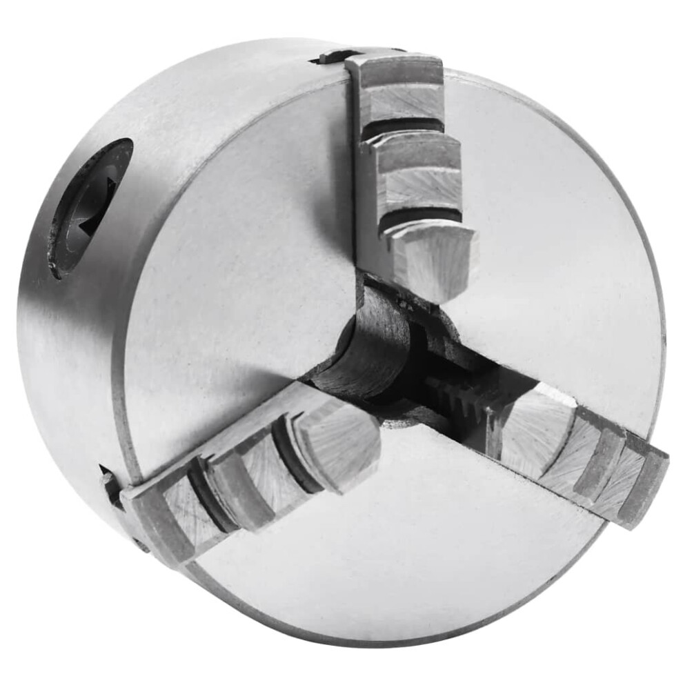vidaXL 3 Jaw Self-Centering Lathe Chuck 80 mm Steel Hardware Clamping Tool