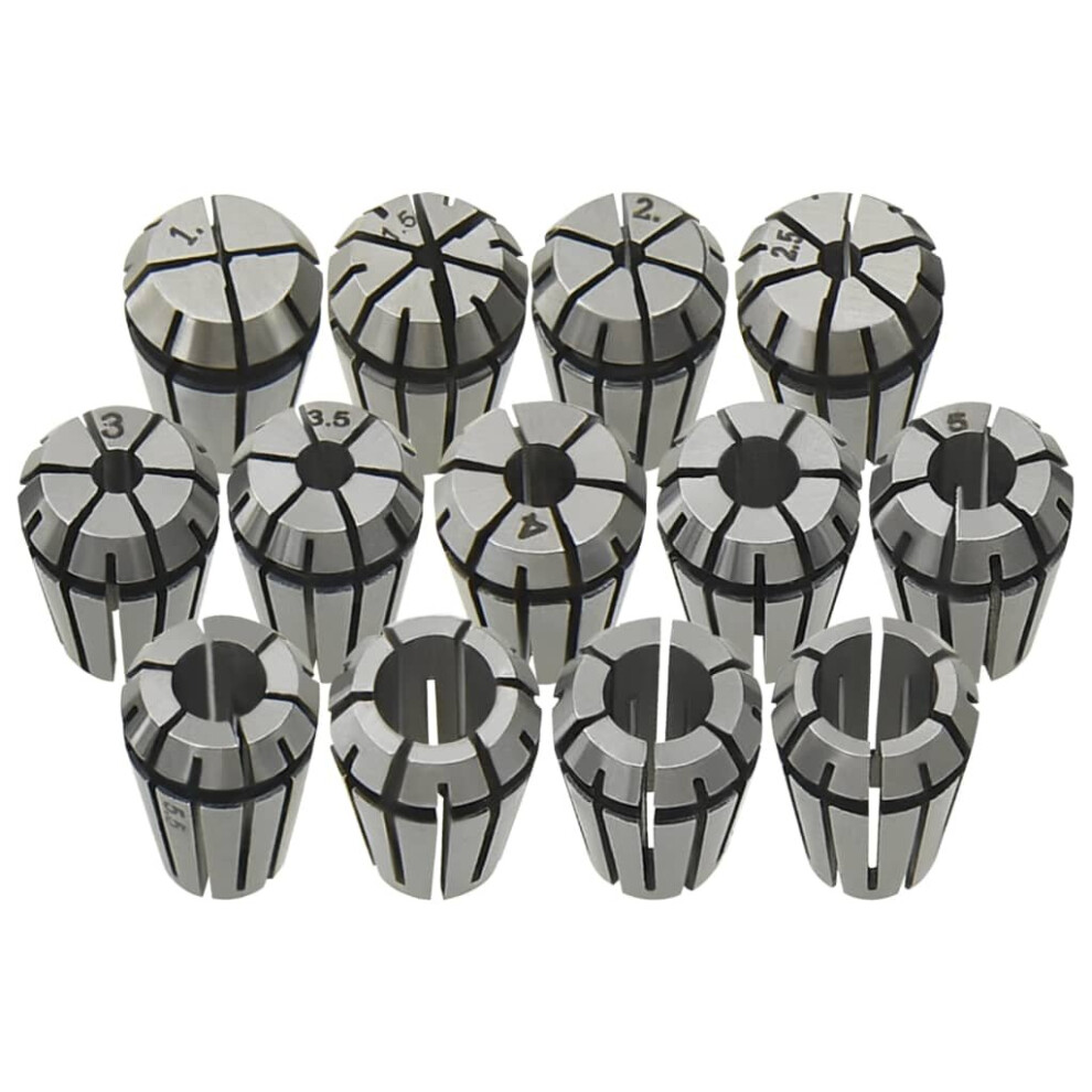 vidaXL 13x ER11 Collets Turning Tool Set Milling Machine Tool Workpiece Holder