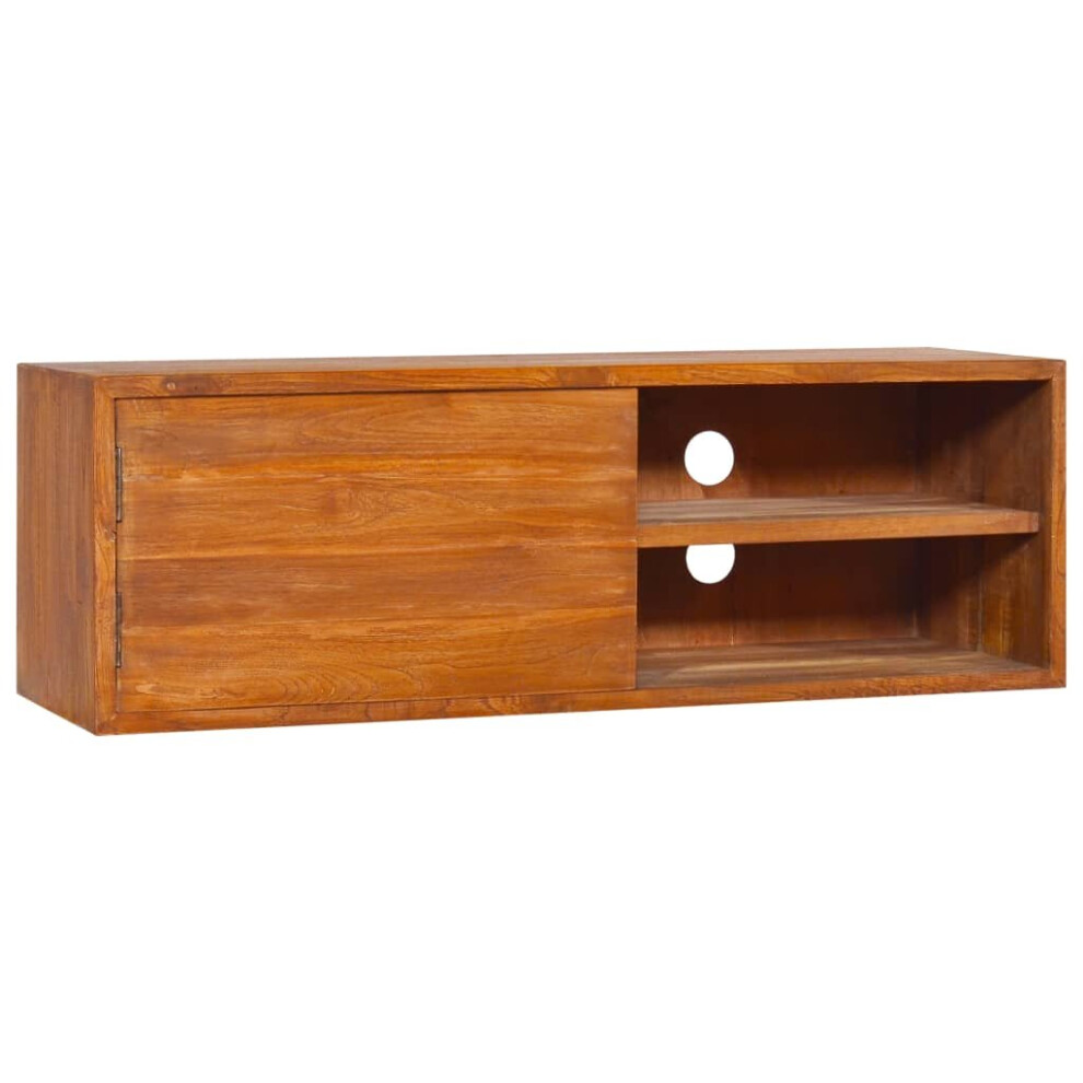 vidaXL Solid Teak Wood Wall-mounted TV Cabinet Stereo Hifi Media Unit TV Stand