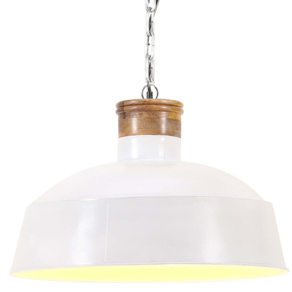 vidaXL Industrial Hanging Lamp 42 Cm White E27 Pendant Ceiling Light Bedroom