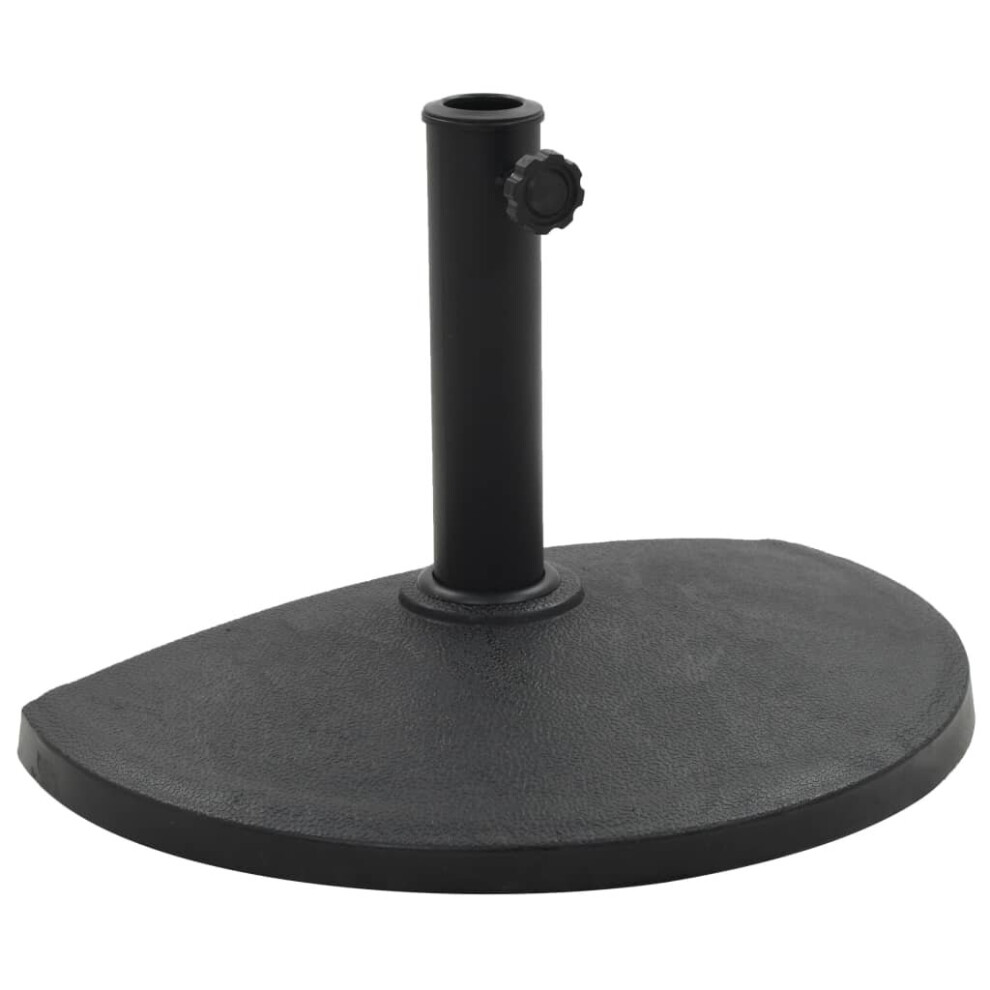 vidaXL Parasol Base Half Round Polyresin 9kg Black Patio Umbrella Stand Holder