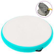 vidaXL Inflatable Gymnastic Mat with Pump 100x100x10 cm PVC Green Yoga Mat