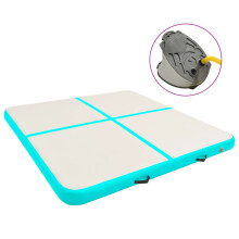 vidaXL Inflatable Gymnastics Mat with Pump 200x200x20 cm PVC Green Exercise