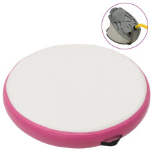 vidaXL Inflatable Gymnastic Mat with Pump 100x100x10 cm PVC Pink Yoga Mat