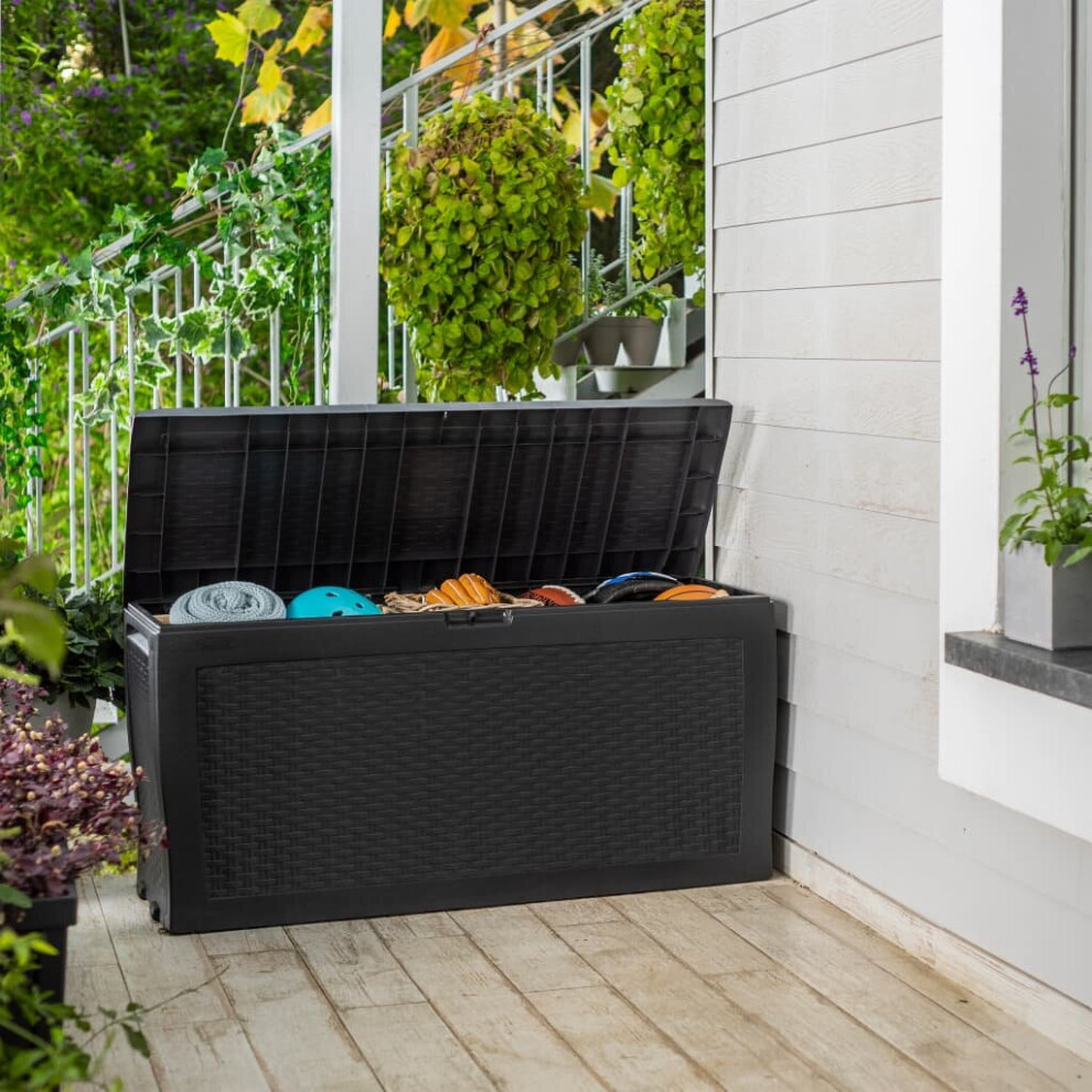 Keter Storage Box Samoa 270L Anthracite Outdoor Garden Patio Cushion Shed Box