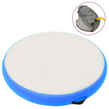 vidaXL Inflatable Gymnastic Mat with Pump 100x100x20 cm PVC Blue Yoga Mat