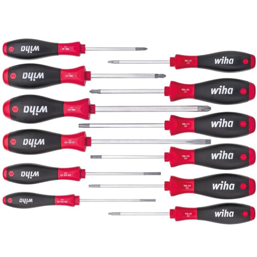 Wiha Set di cacciaviti SoftFinish Wiha - 12 pezzi - Rosso e nero