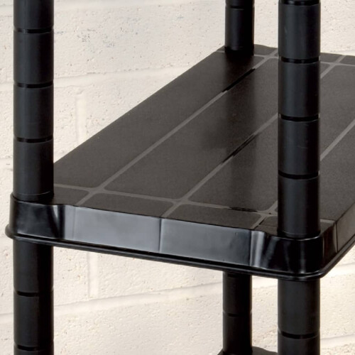 VidaXL vidaXL Storage Shelf 4-Tier Black Plastic Display Racking Unit Space Saving 2
