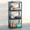 VidaXL vidaXL Storage Shelf 4-Tier Black Plastic Display Racking Unit Space Saving 1