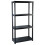 VidaXL vidaXL Storage Shelf 4-Tier Black Plastic Display Racking Unit Space Saving 2