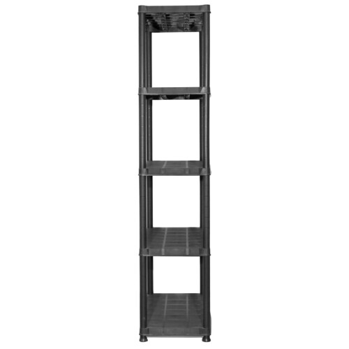 VidaXL vidaXL Storage Shelf 5-Tier Black Plastic Display Racking Unit Space Saving 2