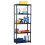 VidaXL vidaXL Storage Shelf 5-Tier Black Plastic Display Racking Unit Space Saving 1