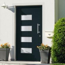 vidaXL Haustür Aluminium und PVC Anthrazit 100x200 cm