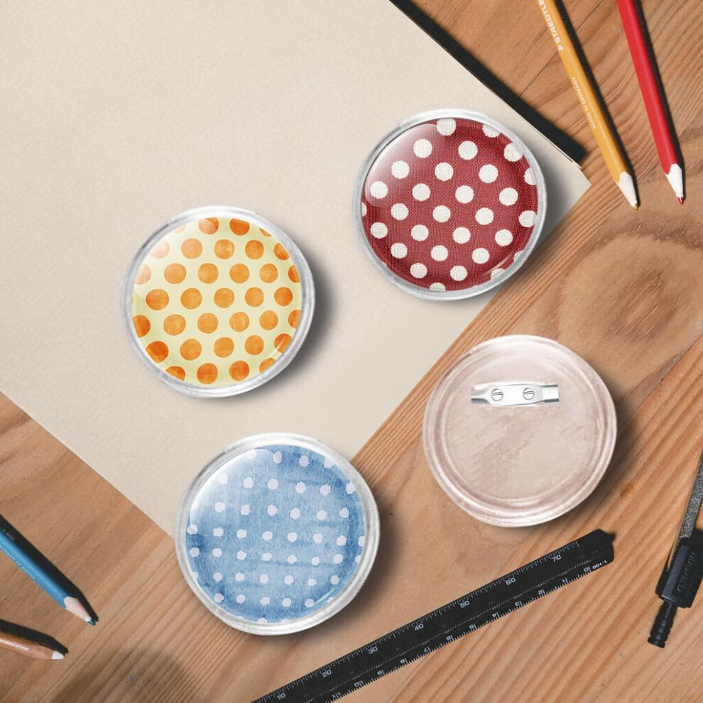 Vidaxl Button Badges Kit With Pins 100 Sets Acrylic 58Mm Pinback Diy Crafts