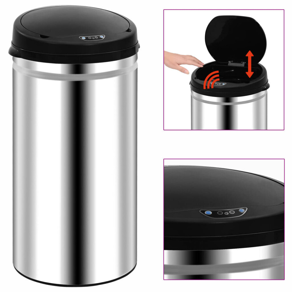 Vidaxl Automatic Sensor Dustbin 50L Stainless Steel Kitchen Waste Dust Bin