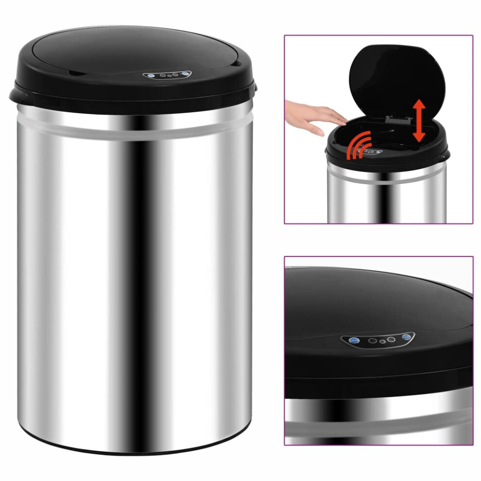 vidaXL Automatic Sensor Dustbin 30L Stainless Steel Kitchen Waste Dust Bin