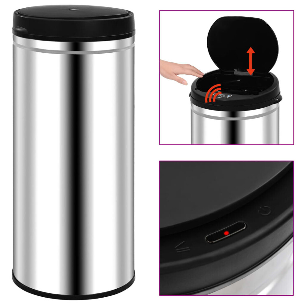 Vidaxl Automatic Sensor Dustbin 80L Stainless Steel Kitchen Waste Dust Bin