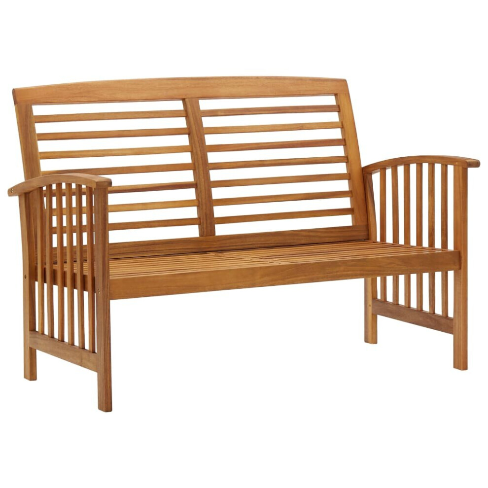 vidaXL Solid Acacia Wood Garden Bench 119cm Wooden Outdoor Patio Seating Bench