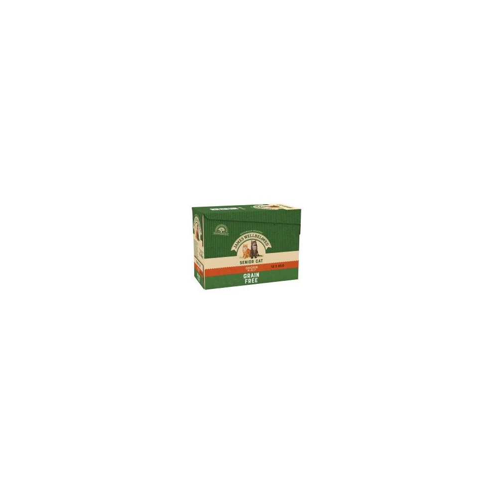 James Wellbeloved Jwb Senior Cat Free Pouches With Chicken In Jelly 12X85g Grain