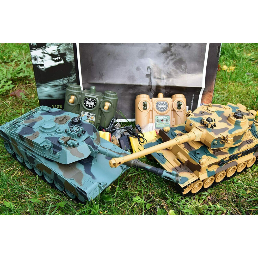 2.4ghz RC Twin Battle Tank Radio Remote Control Tank M1A2 Vs Tiger-I