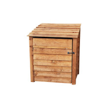 (4ft, Rustic Brown) Wooden Log Store With Door And Kindling Shelf - Standard Roof (L-99cm, H-126cm / 180cm, W-81cm)