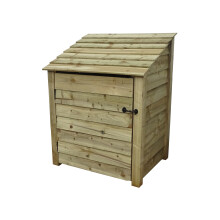 (4ft, Light Green) Wooden Log Store With Door And Kindling Shelf - Standard Roof (L-99cm, H-126cm / 180cm, W-81cm)