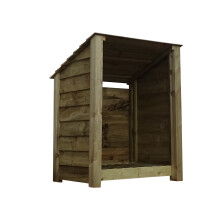(4ft, Light Green) Wooden Log Store - Reversed Roof (L-99cm, H-126cm / 180cm, W-81cm)