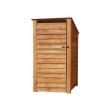 (6ft, Rustic Brown) Wooden Log Store With Door - Reversed Roof (L-99cm, H-126cm / 180cm, W-81cm)