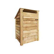 (4ft, Light Green) Wooden Log Store With Door - Reversed Roof (L-99cm, H-126cm / 180cm, W-81cm)