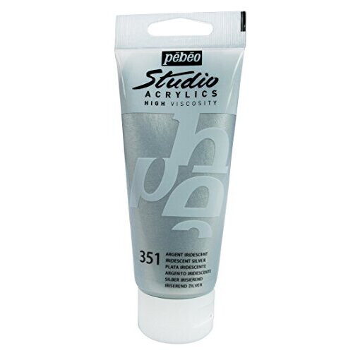 PEBEO 100 ml Studio Acrylic Paint, Iridescent Silver