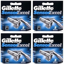 20 terää Gillette Sensor Excel -parranajokoneen terät patruunat (5 terää x 4 Pack)
