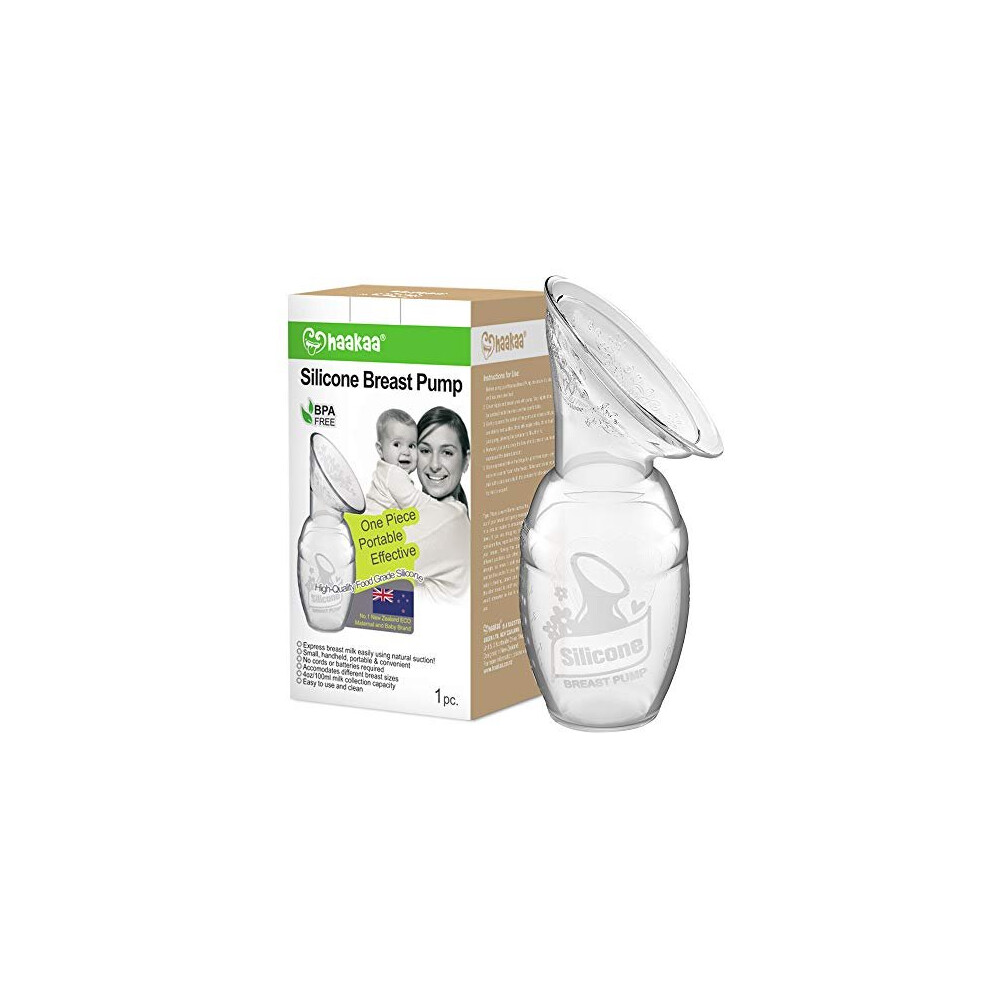 Haakaa Manual Breast Pumps Silicone Breastpump Breastfeeding Pump Milk Pump 100% Food Grade Silicone [4oz/100ml, 2019 ]