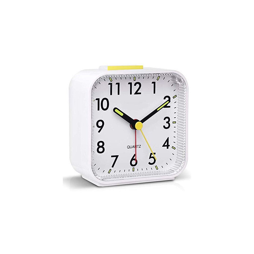 Tisaika Silent Alarm Clocks Bedside Non Ticking Battery Powered Table Clocks Luminous Large Display Snooze Light Function for Bedroom Office