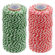 200M Red and Green String Twine, Craft Cotton Thread Durable Twine Perfect for Baking, Butchers, DIY Crafts and Handmade Arts
