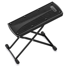 Donner Adjustable Guitar Footstool, Guitar foot stand, Guitar Foot Rest Pedal Black