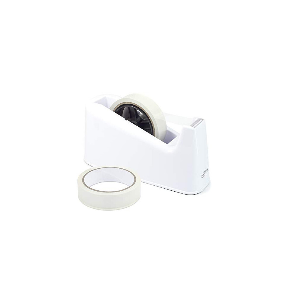 Rapesco 1486 500 Heavy Duty Dispenser and 2 Tape Rolls - White