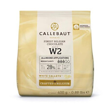 Callebaut NÂ W2 - Finest 28% Belgian White Chocolate Couverture (Callets) 400g