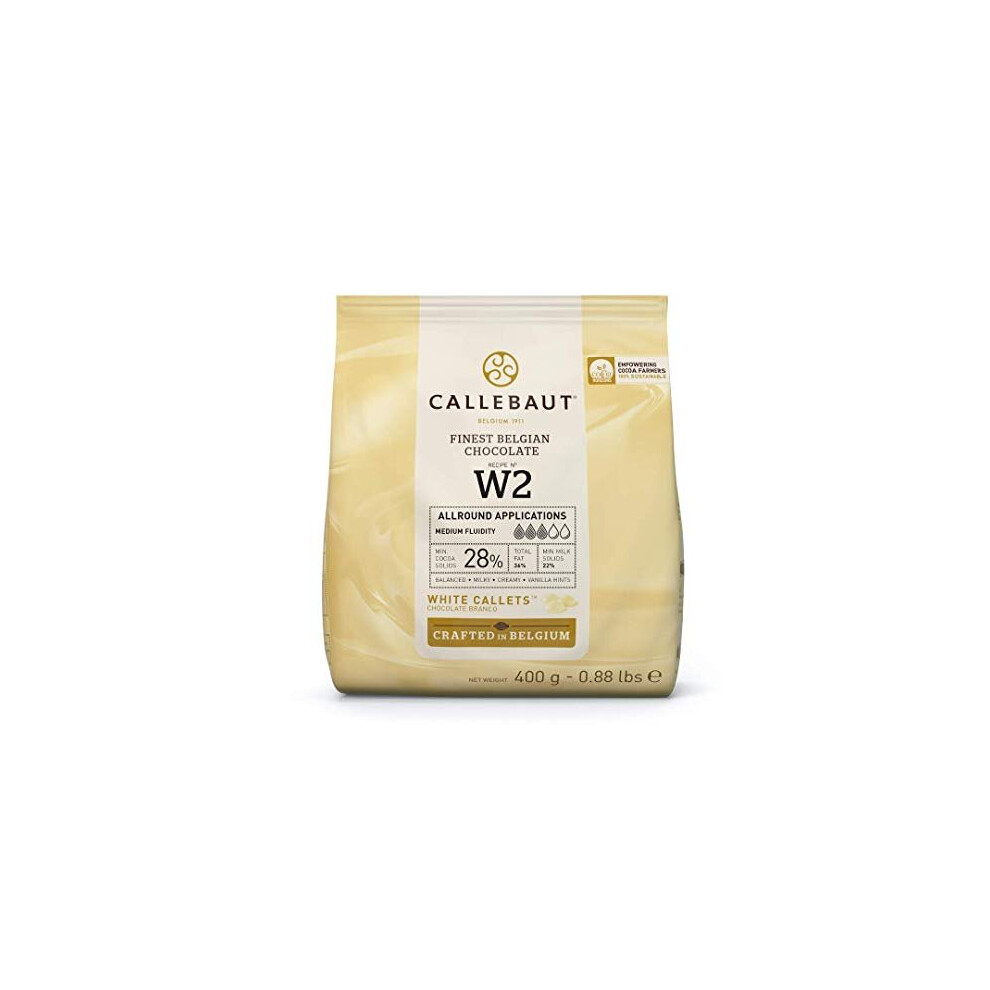 New Callebaut Nâ W2 - Finest 28% Belgian Chocolate Couverture (Callets) 400G White