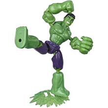 Marvel Avengers Bend And Flex Action Figure Toy, 15-cm Flexible Hulk Figure, Includes Blast Accessory, For Children Aged 6 and Up,N/A