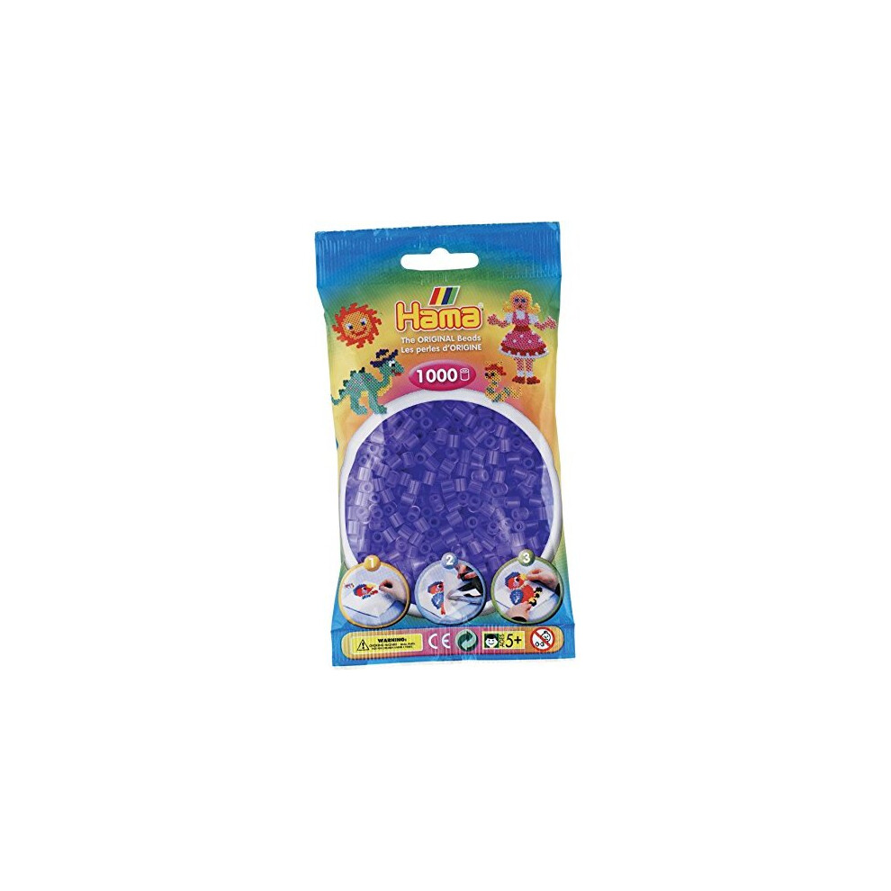 Hama Beads 1,000 Bead Refill Bag - Translucent Lilac