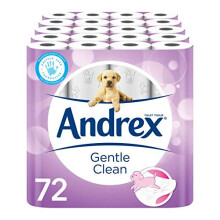 Andrex Gentle Clean Toilet Tissue, 72 Rolls