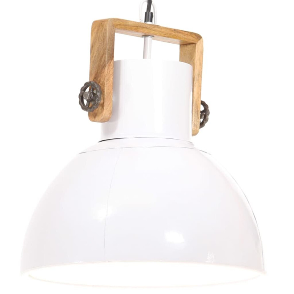 Vidaxl Industrial Hanging Lamp 25 W White Round 40 Cm E27 Ceiling Light Home