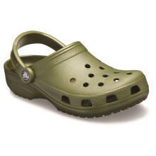 Crocs Army Green Classic Clog UK Size 9 - 21060-53749 | Ventilated Water Drainage, Secure Heel Strap, Lightweight Croslite Comfort