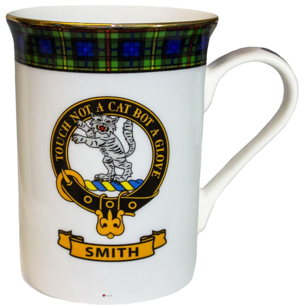 China Tea Mug Smith Clan Crest Fine Bone Tea & Coffee Cup Made in Scotland