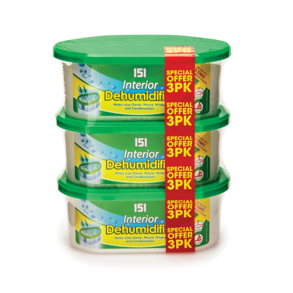 151 Interior Dehumidifier 3 Pack- Disposable - Use in Boats, Caravans