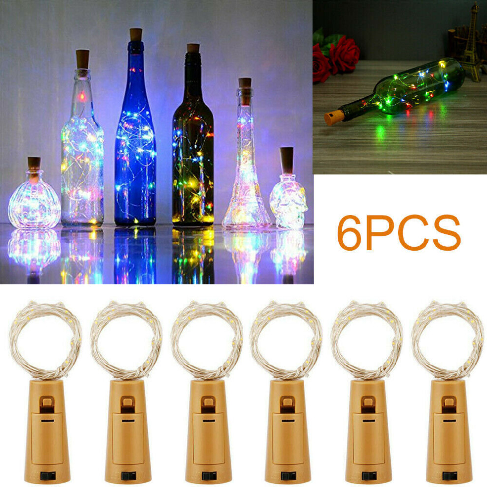 Ranpo (Multicolor) 6X Cork Shape Wine Bottle Led String Copper Wire Fairy For Xmas Decor Light